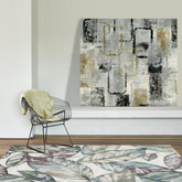 Aquarius Floral Machine Made Carpet Grey