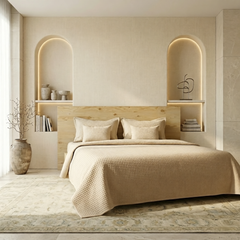 Kanta Work Beige Bed Cover