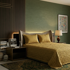Golden Brown Horizontal Stitching Bed Cover