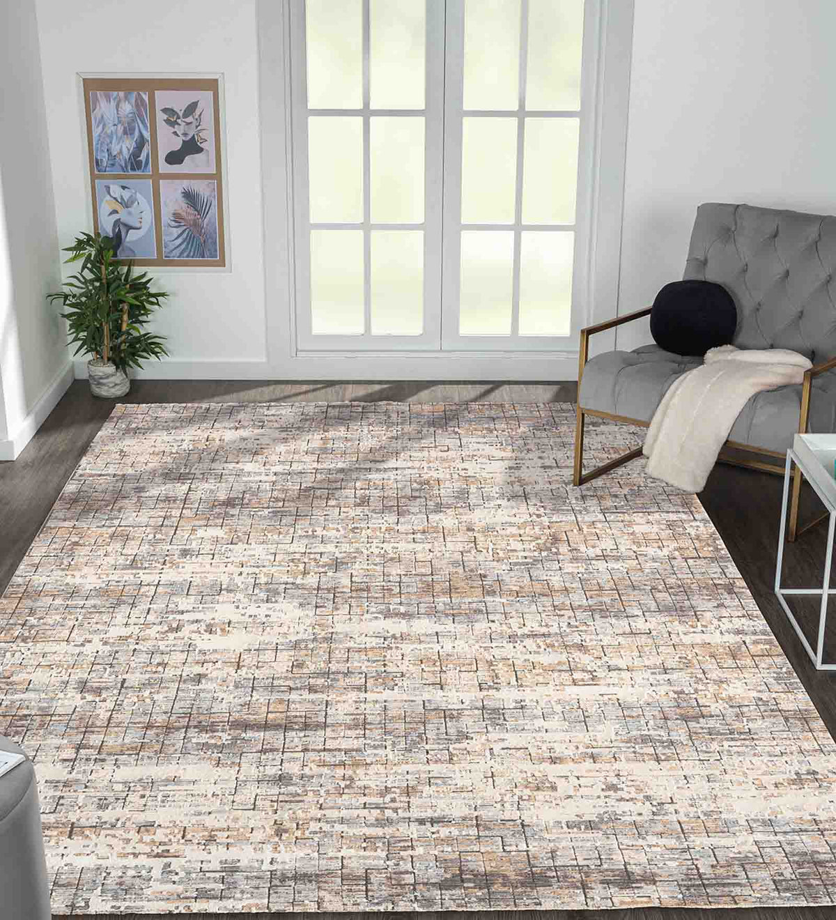 Caroline Abstract Carpet Grey