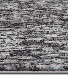 Softness Modern Abstract Runner Charcoal and Cream