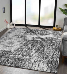 Softness Modern Abstract Runner Charcoal and Cream