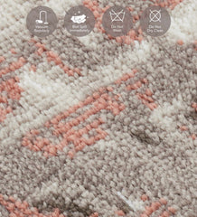 Flamme Abstract Round Shaped Carpet Cream and Rust
