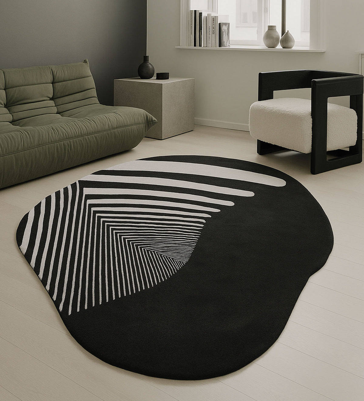 Shapescape Polyester Abstract Carpet Charcoal