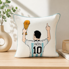 Embroidered Football Legend Cushion Cover