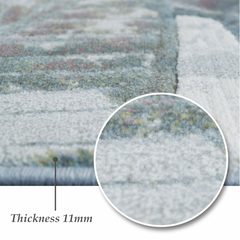 Aquarius Floral Machine Made Carpet Grey