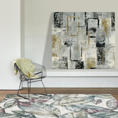 Aquarius Floral Machine Made Carpet Grey