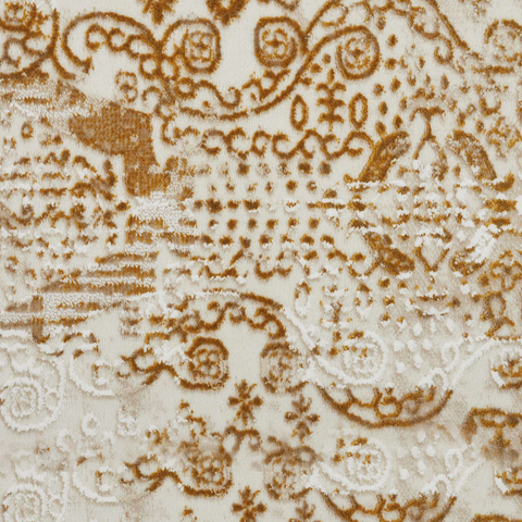 Seher Abstract Machine Made Carpet Beige Gold