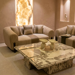 White Grey Marble Centre Table