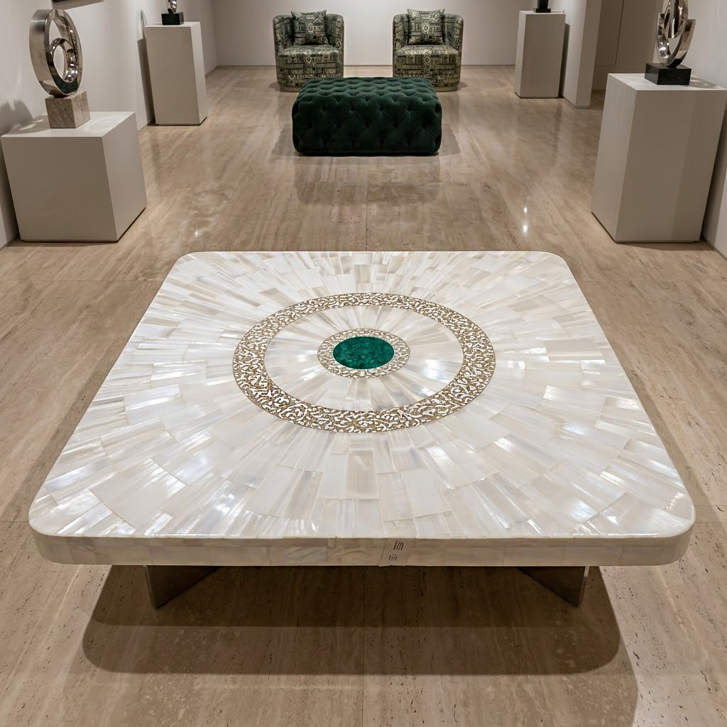White Mop Centre Table