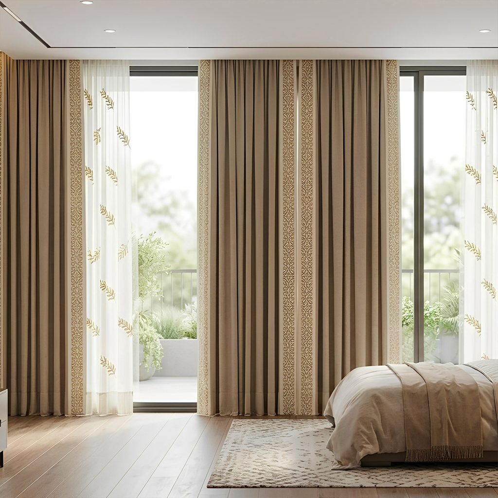 Brown Designer Curtain