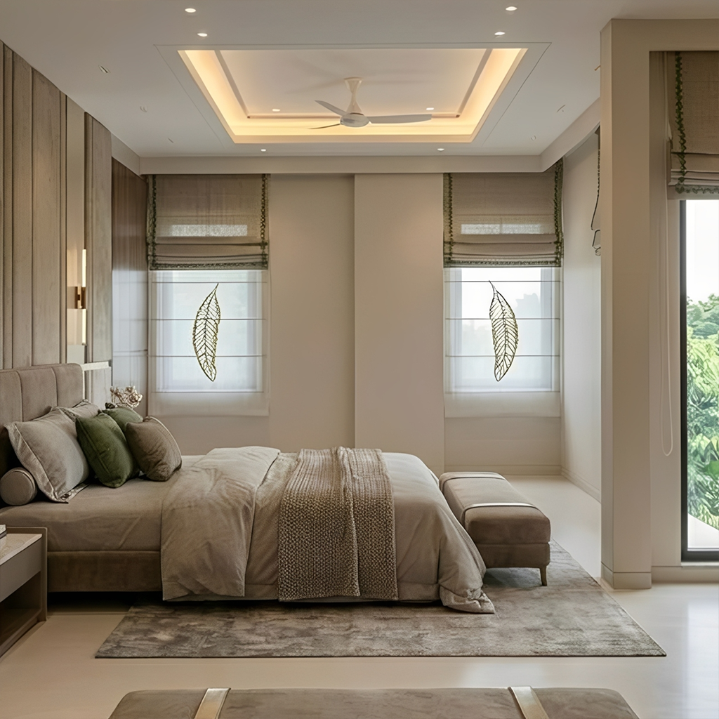 Leaf Transparent Design Curtain