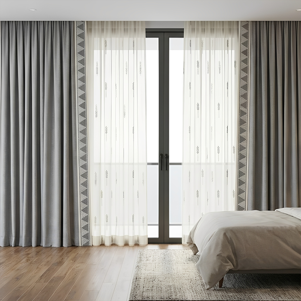 White & Grey Curtain