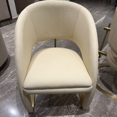 Brown Composite Marble Dining Table With Chair