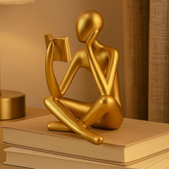Golden Thinker Figurine Set (3-Piece)