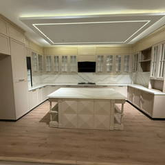 Brown Pu Finish Modular Kitchen