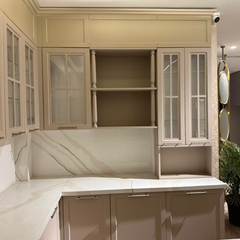 Brown Pu Finish Modular Kitchen