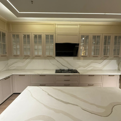 Brown Pu Finish Modular Kitchen