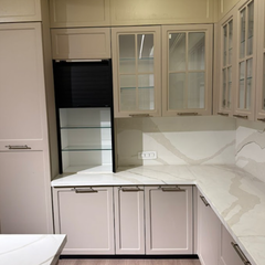 Brown Pu Finish Modular Kitchen
