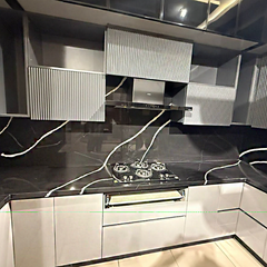 Black Quartz Modular Kitchen
