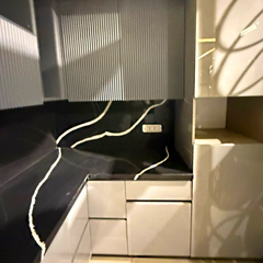 Black Quartz Modular Kitchen