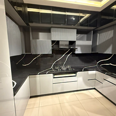 Black Quartz Modular Kitchen