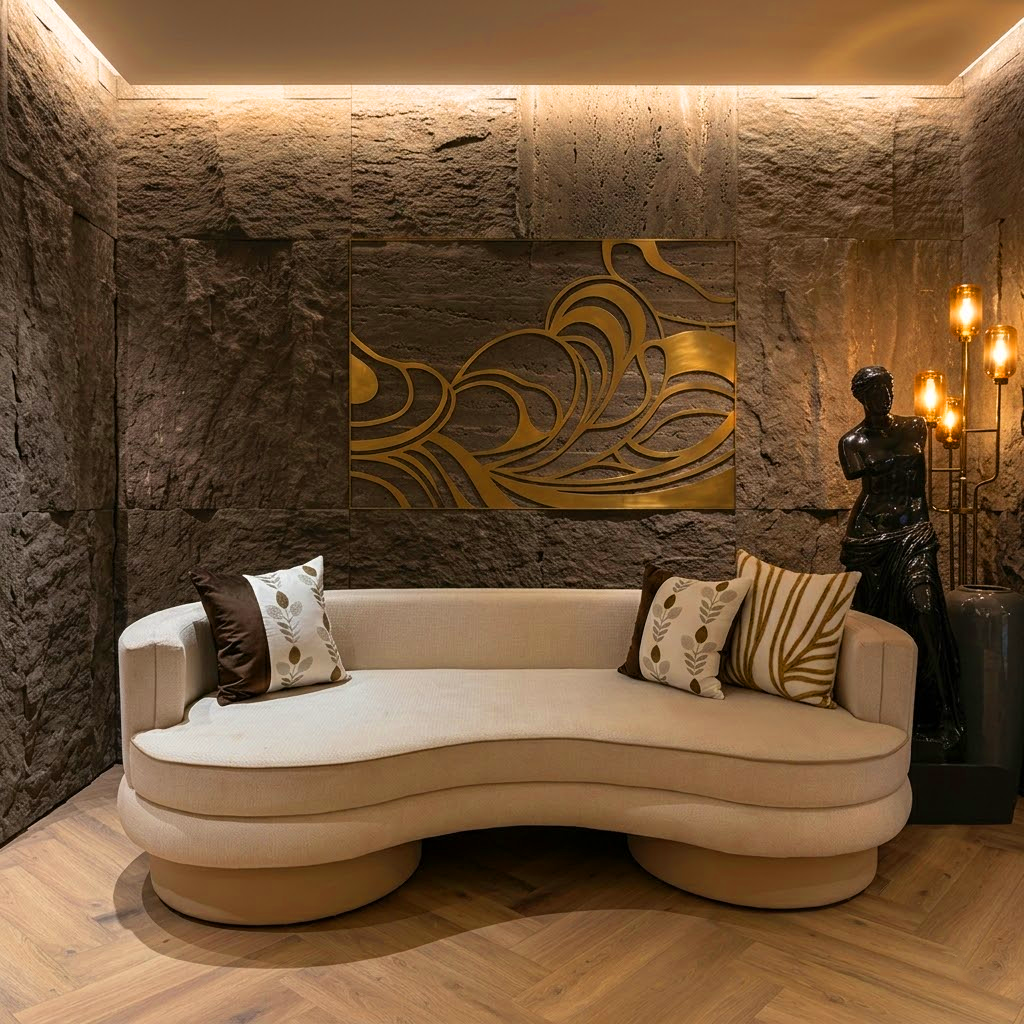 Light Brown Lounger Sofa Bench