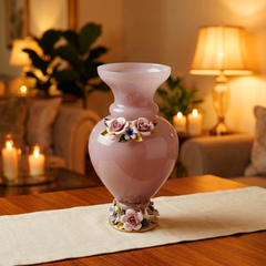 Handcrafted Amethyst Blush Glass Vase