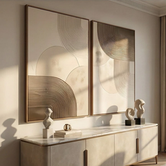 Abstract Arc Gold-Lined Wall Art Set (2-Piece)